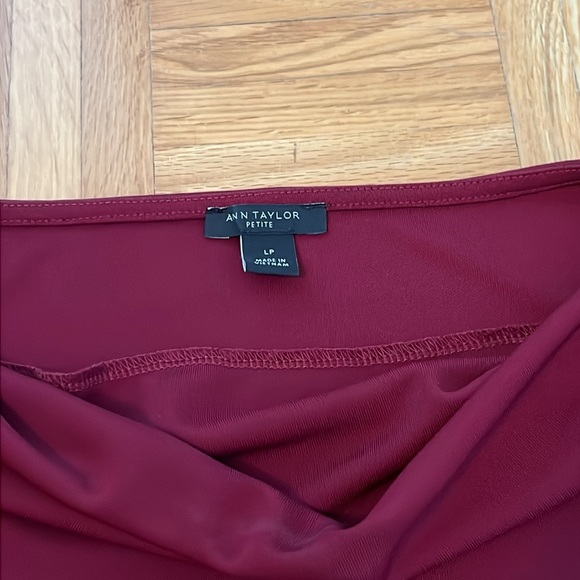 Ann Taylor burgundy cowl neck top - Picture 2 of 2
